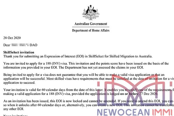 Chúc mừng khách hàng đã nhận được thư chấp thuận của Bang New South Wales